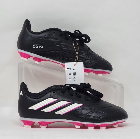Adidas Copa Pure.4 Fg Jr GY9041 Soccer Cleats Black White Pink Youth Size 1 New - Picture 1 of 11